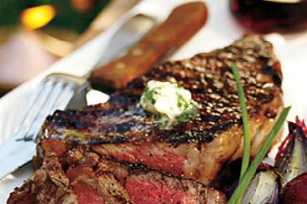 Grilled Ribeye Steak with Parsley-Shallot Butter