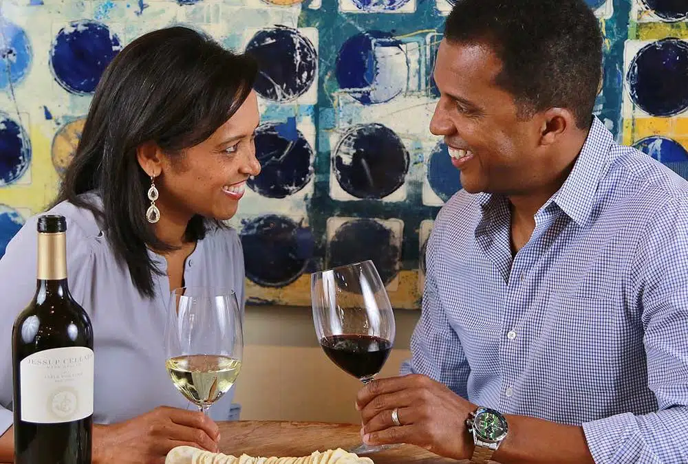 couple drinking wine