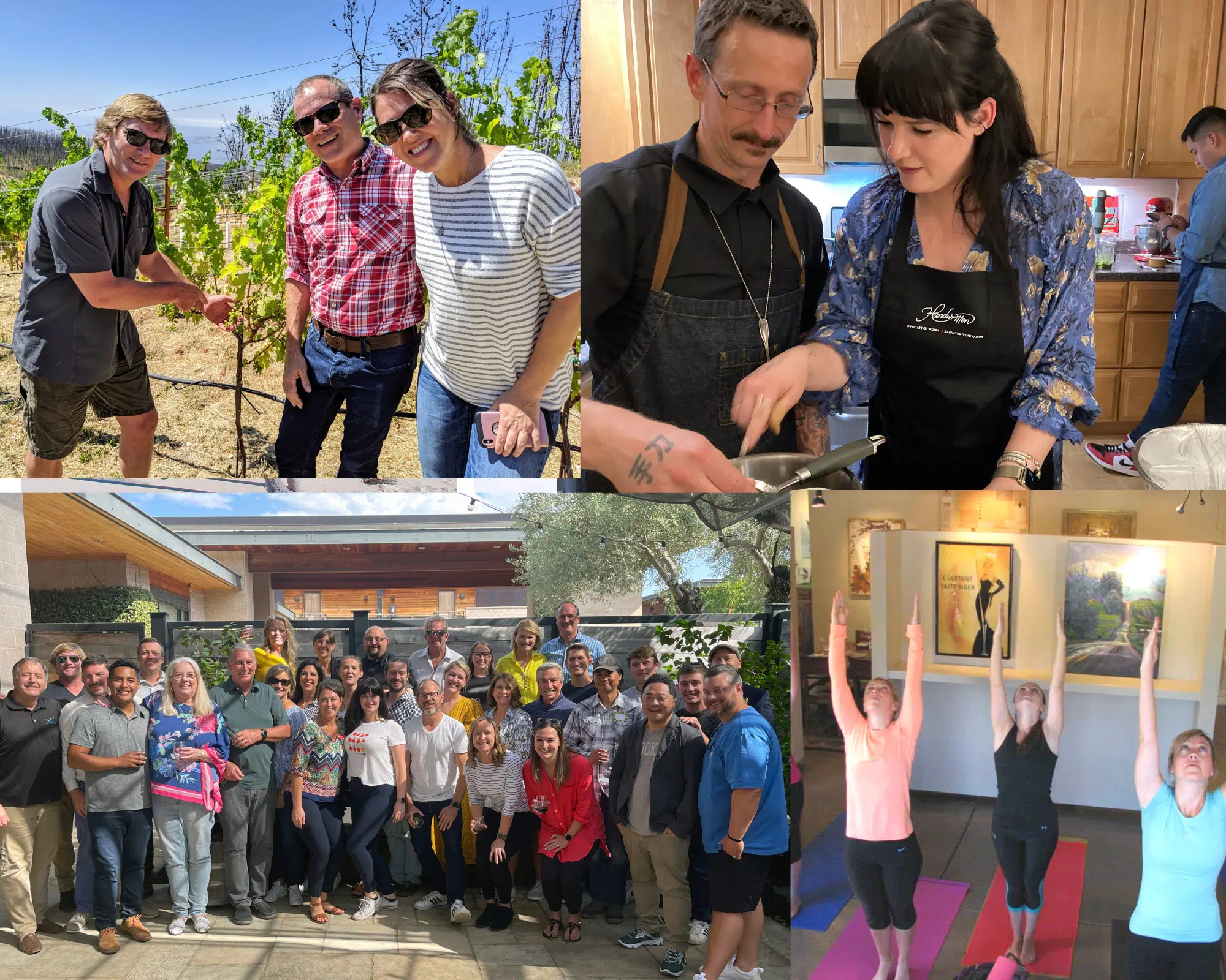 Team get togethers, cooking classes, yoga class, team retreat