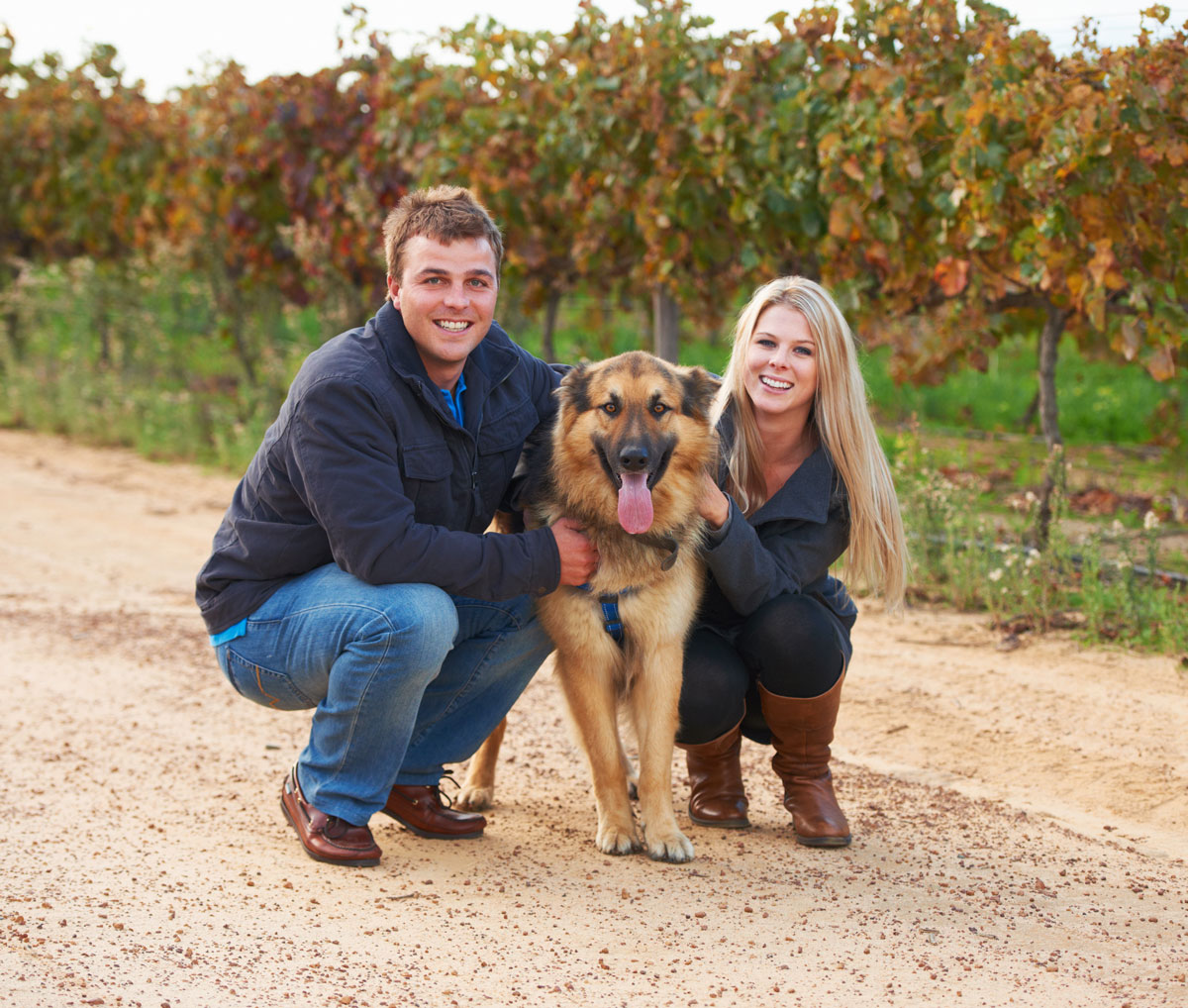 Pups-Pinot-Your-Guide-to-Dog-Friendly-Wine-Tasting-in-Napa-Valley-featured-image couple and dog at pet friendly winery
