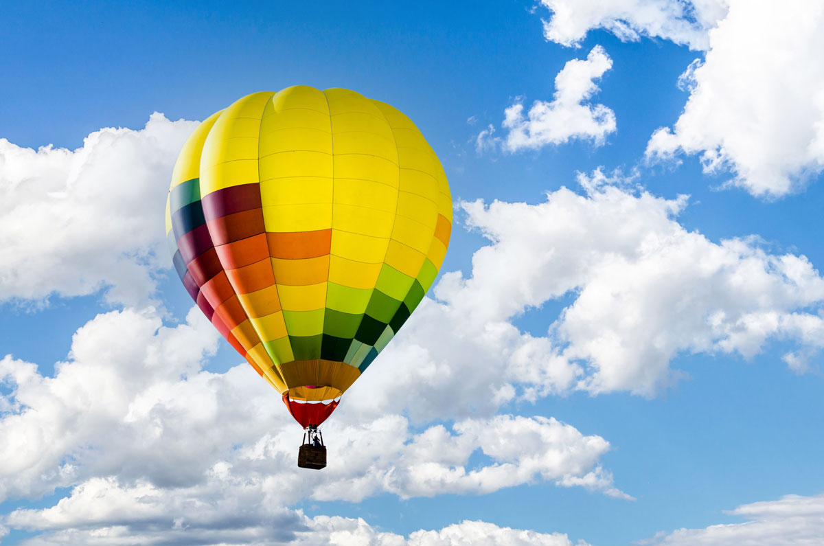 hot air balloon in the sky